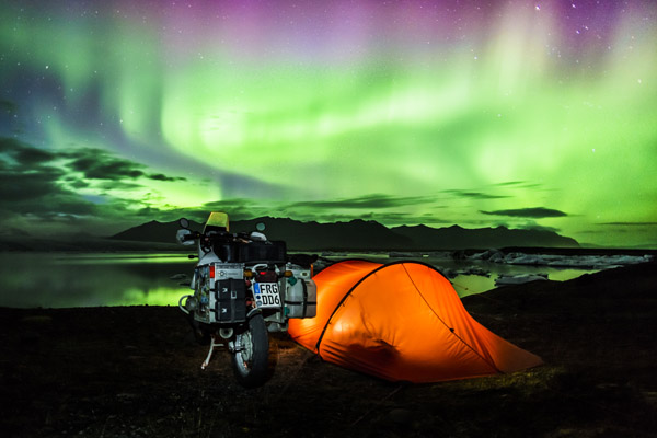 Photo by Claus Possberg, Germany, of the northern lights in Iceland.