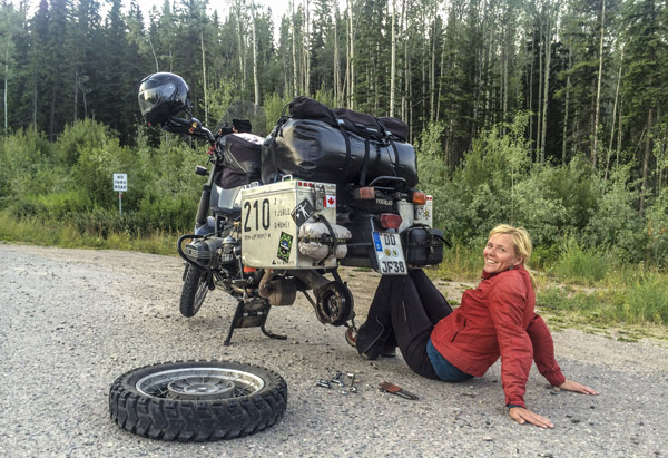 Photo by Daniel Rintz of Josephine Flohr as a human jack in Canada