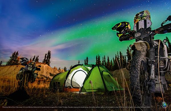 Photo by Helmut Koch (Germany) of the breathtaking, vivid green northern lights in Alaska.