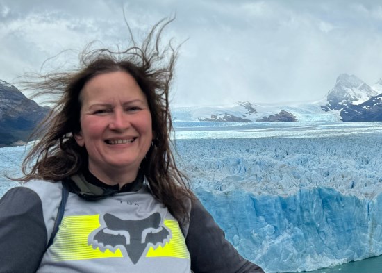 Hermine Obermann at an icefield.