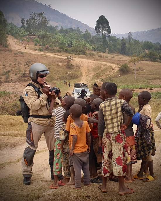 Mat Docherty, Photographing a group of children.