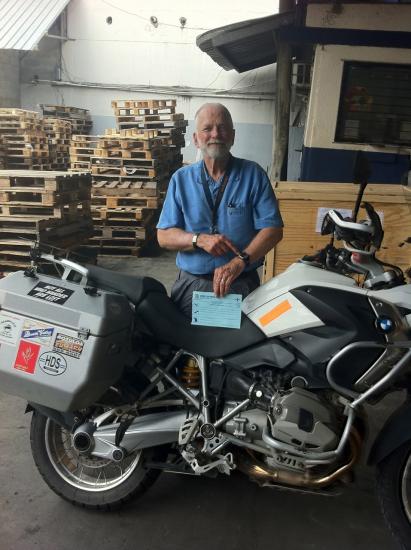 Doug Laird, shipping bike, air freight, Panama City to Bogota.