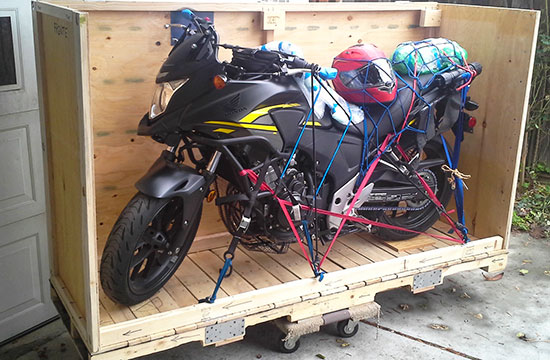 Craig's bike, Bike in a crate.