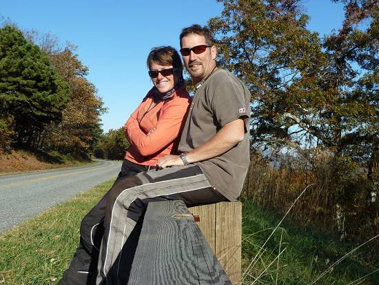 Tad Haas and Gaila Gutierrez on Blue Ridge Parkway.