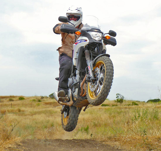 Jen on her CB500X Adventure bike