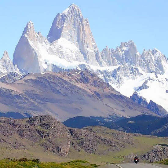 Elle with El Calafate in the background