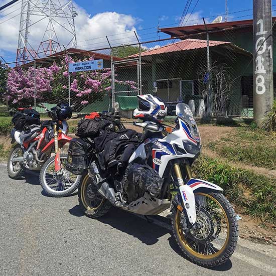 Motorcycle parked at the immigration office