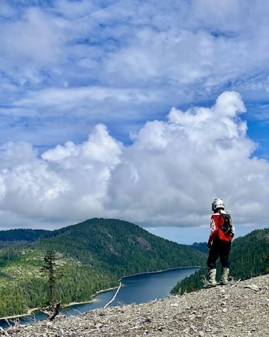 Chris Bragg, Overlooking a river from above.