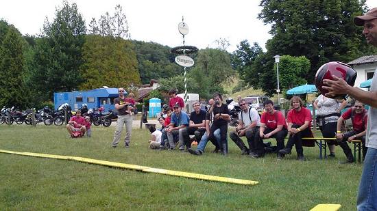 The fine art of the helmet toss, HU Germany meeting.