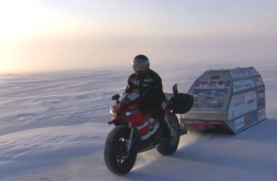 Sjaak Lucassen, Trial winter rides pulling a sledge with Yamaha R1