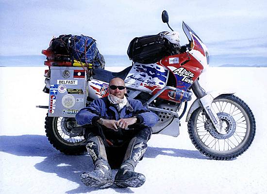 Liam McCabe in the Salar de Uyuni, Bolivia.