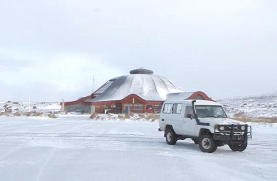 Sean's Toyota Landcruiser on snow.