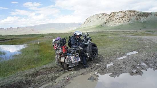 Knut Fjeld in mud.