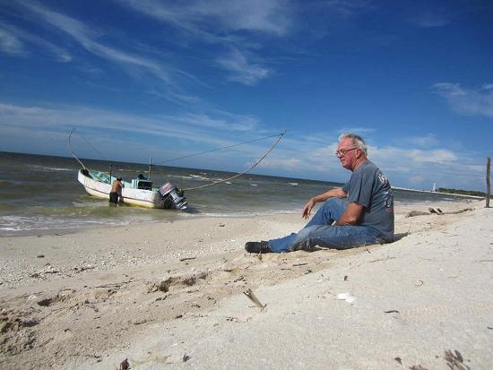 Mike Williams on beach.