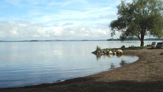 Beachfront at Golden Beach Resort, Rice Lake, Ontario.