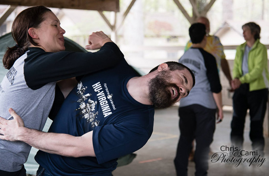 Krav maga demo exercise at HU Virginia 2018