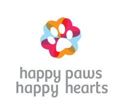 Happy Paws, Happy Hearts logo.