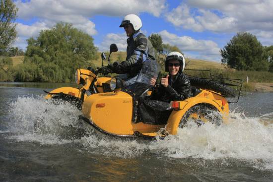 Jonathan Taylor and passenger in sidecar.