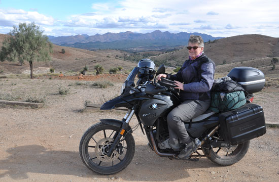 Claire Girard on her bike.