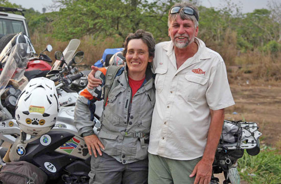 Ronell Scheepers and Barend La Grange beside bike.