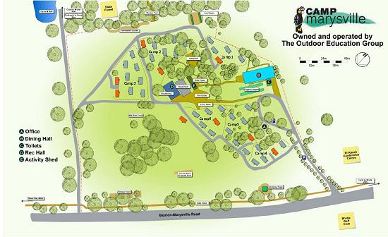 Camp Marysville map - click for larger version.