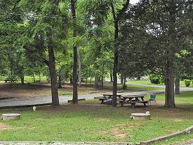 There are numerous areas where people can just gather and sit in the shade.