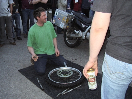 Tire changing contest was very popular!