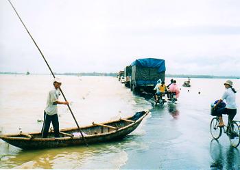 Vietnam, flooded road