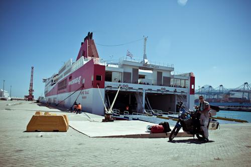 Arriving in Morocco by boat.