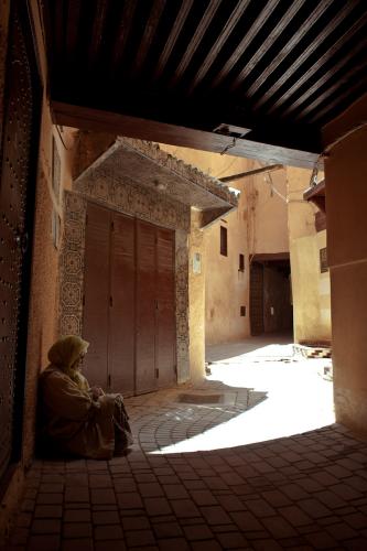 Narrow lanes, noonday siesta, Morocco.