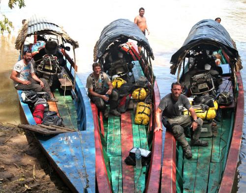 Boats and bikes ready for the river crossing to Guatemala.