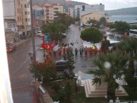 And the parade they put on for us -- in the howling wind.