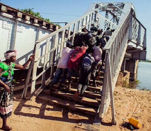 Bike up stairs.