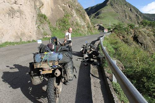 Bike crash in Colombia.