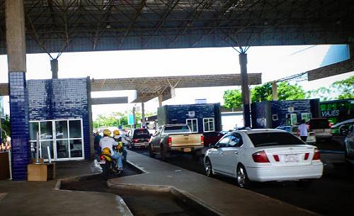 Border crossing to Paraguay.