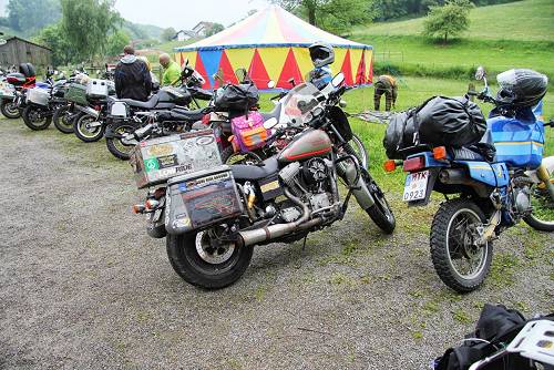 Bikes and the main tent, HU Germany 2013.