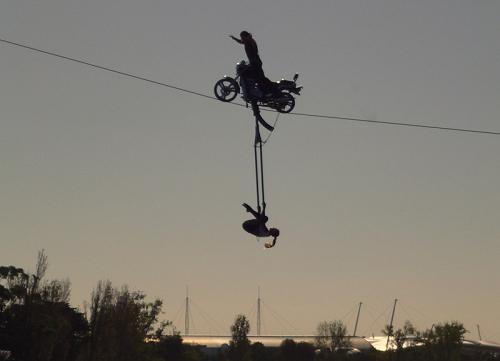 Stunt rider at Australia Formula 1 GP.