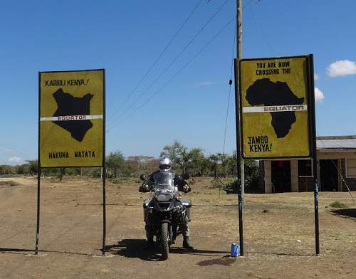 Gail Baillargeon at the equator in Kenya.