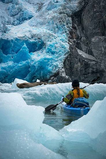 Lisa Morris and Jason Spafford kaying in Alaska.