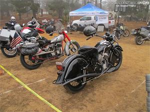 Two of my favorite traveler motorcycles present were these Indian motorcycles  the real ones  not 21st Century re-pops. A proper 1940 Chief and the 1937-1950 solid runner.